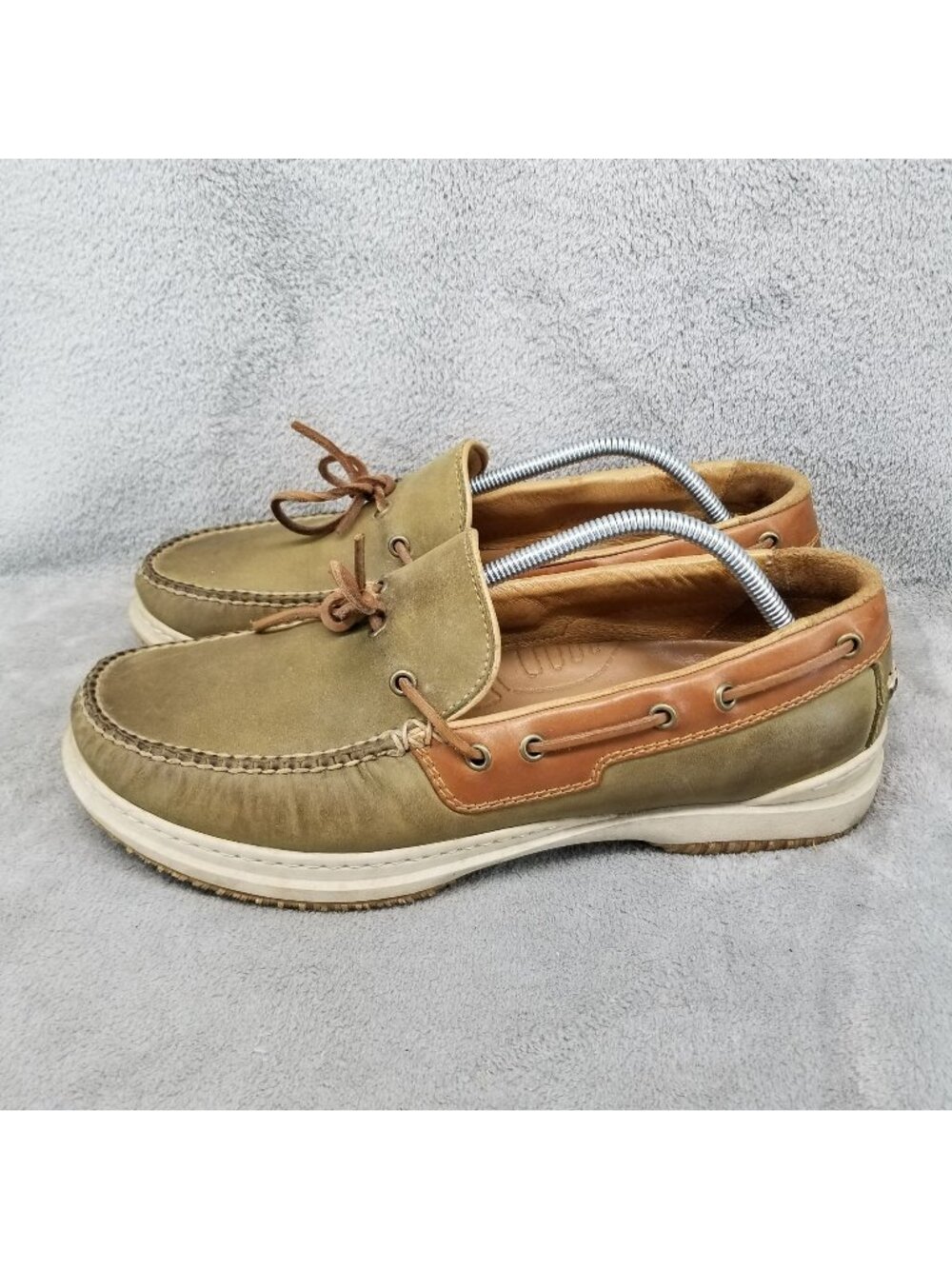 Acorn Shoes Mens Size 12 Olive Green Leather Dockside Mocccasin Boat Loafer